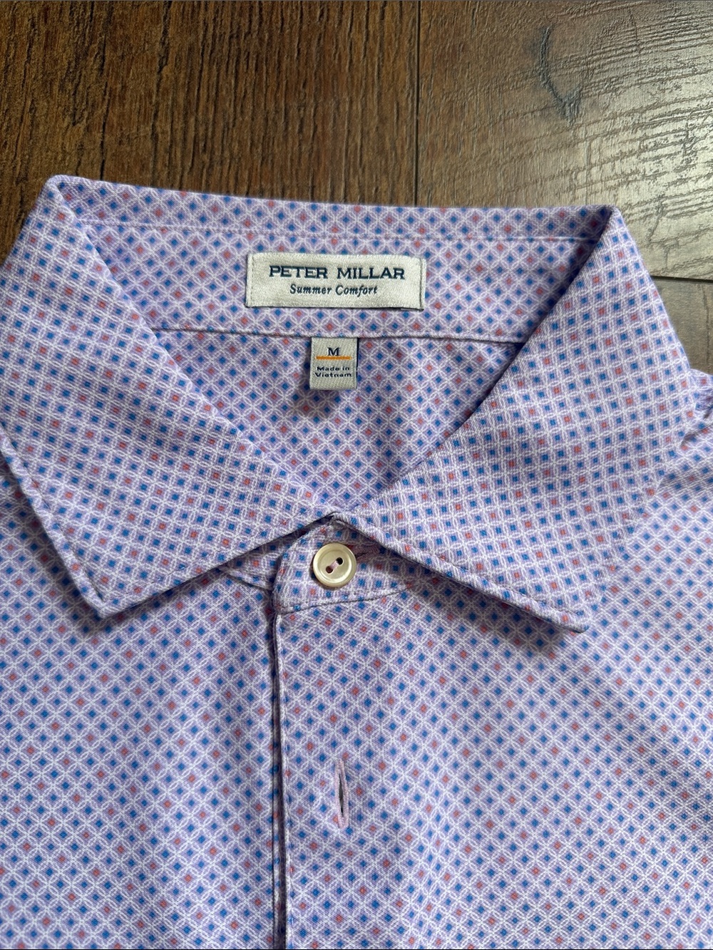 Peter Millar Lavender Micro-Print Polo Shirt - Picture 2 of 9